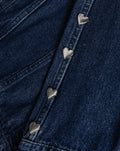 STUD HEART DENIM JACKET DONKERBLAUW