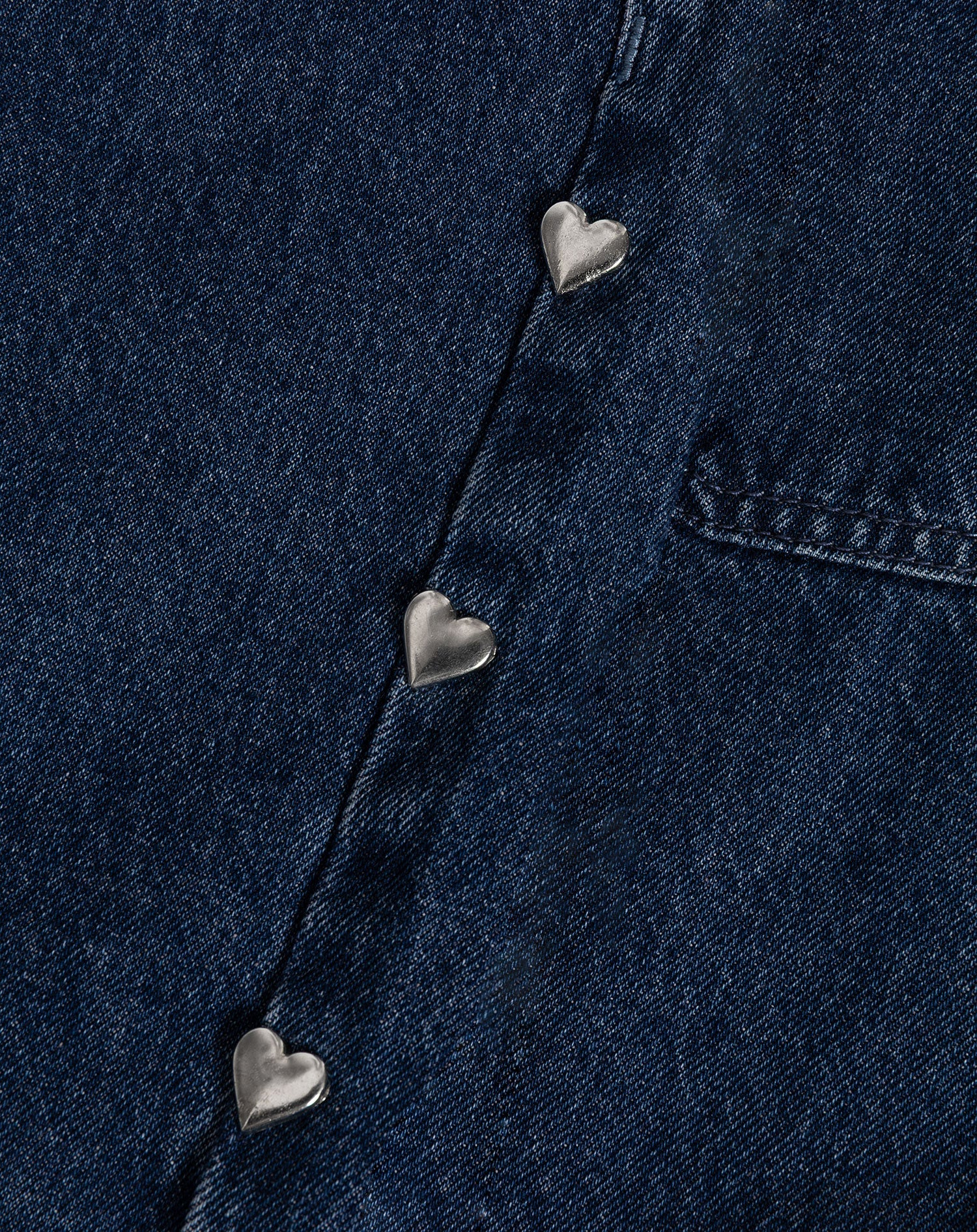 STUD HEART WIDE LEG JEANS  DARK BLUE