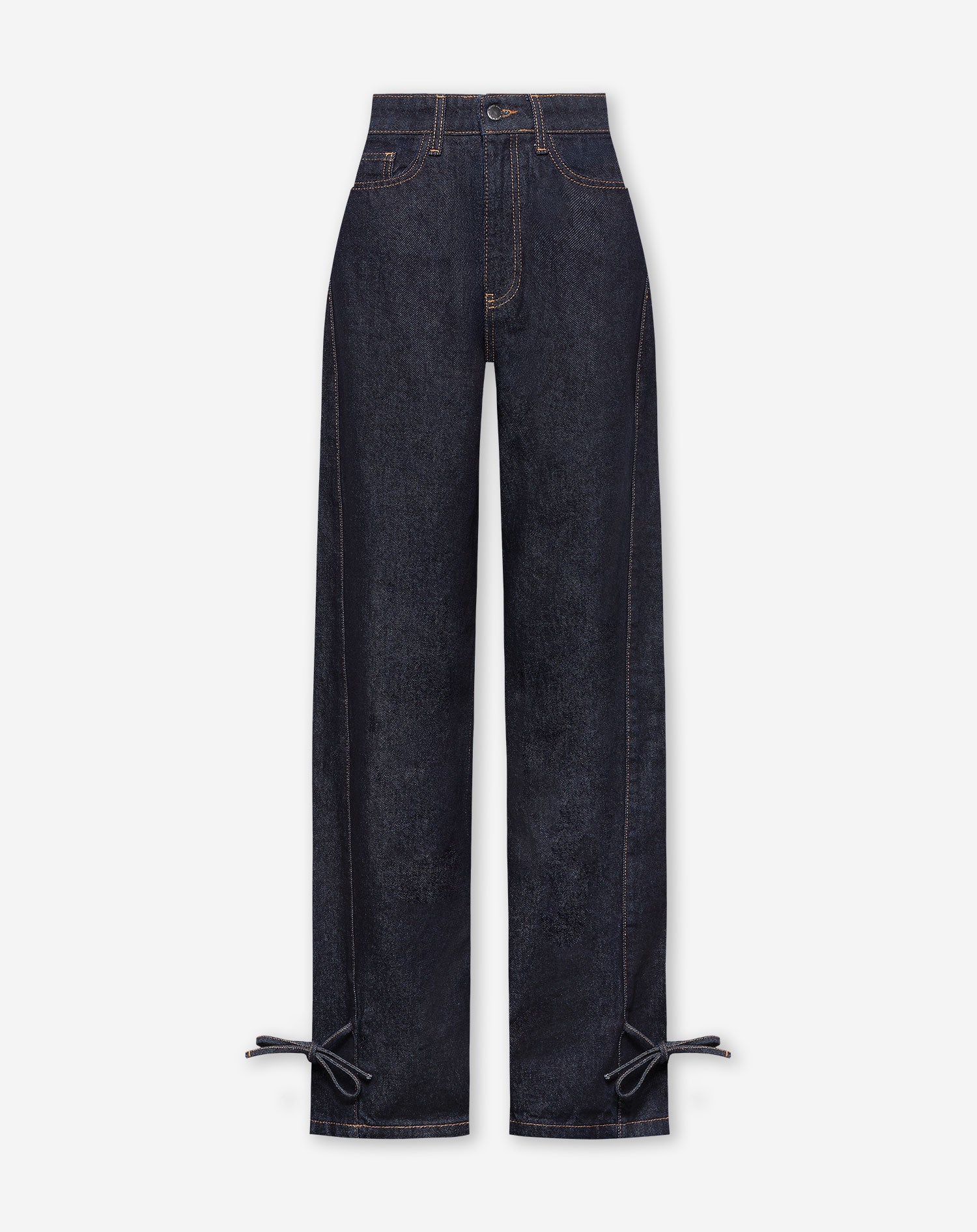 BOW STRAIGHT LEG JEANS RIGID BLUE