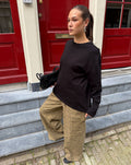 BASIC LONG SLEEVE OVERSIZED TEE BLACK