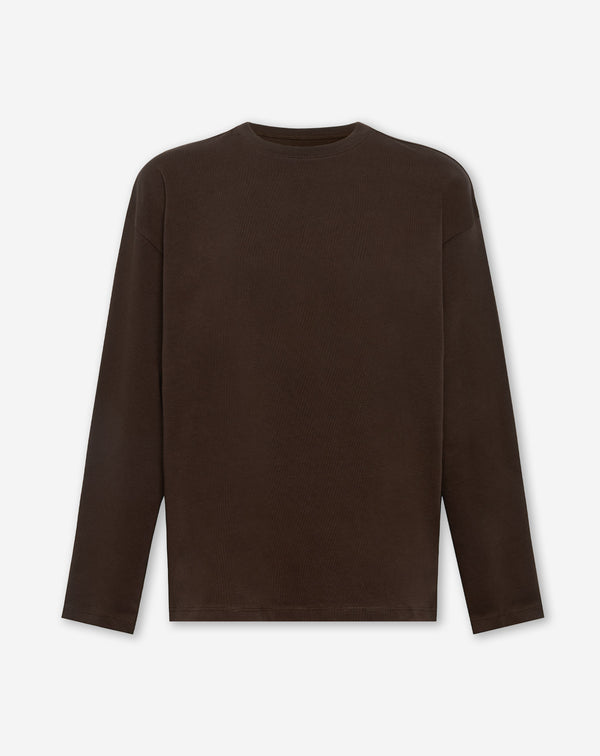 BASIC LONG SLEEVE OVERSIZED TEE DONKERBRUIN