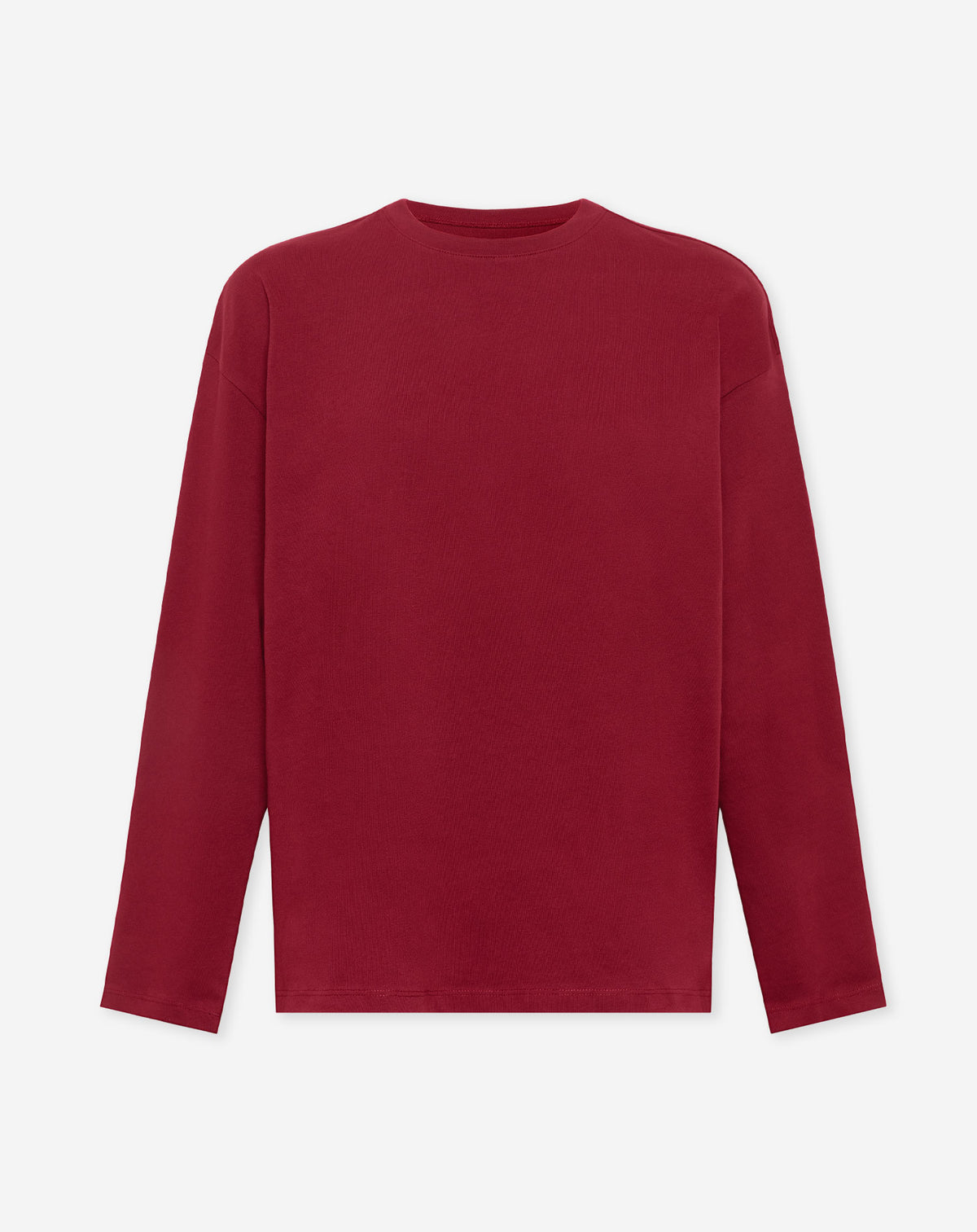 BASIC LONG SLEEVE OVERSIZED TEE DONKERROOD