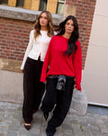 BASIC LONG SLEEVE OVERSIZED TEE RED