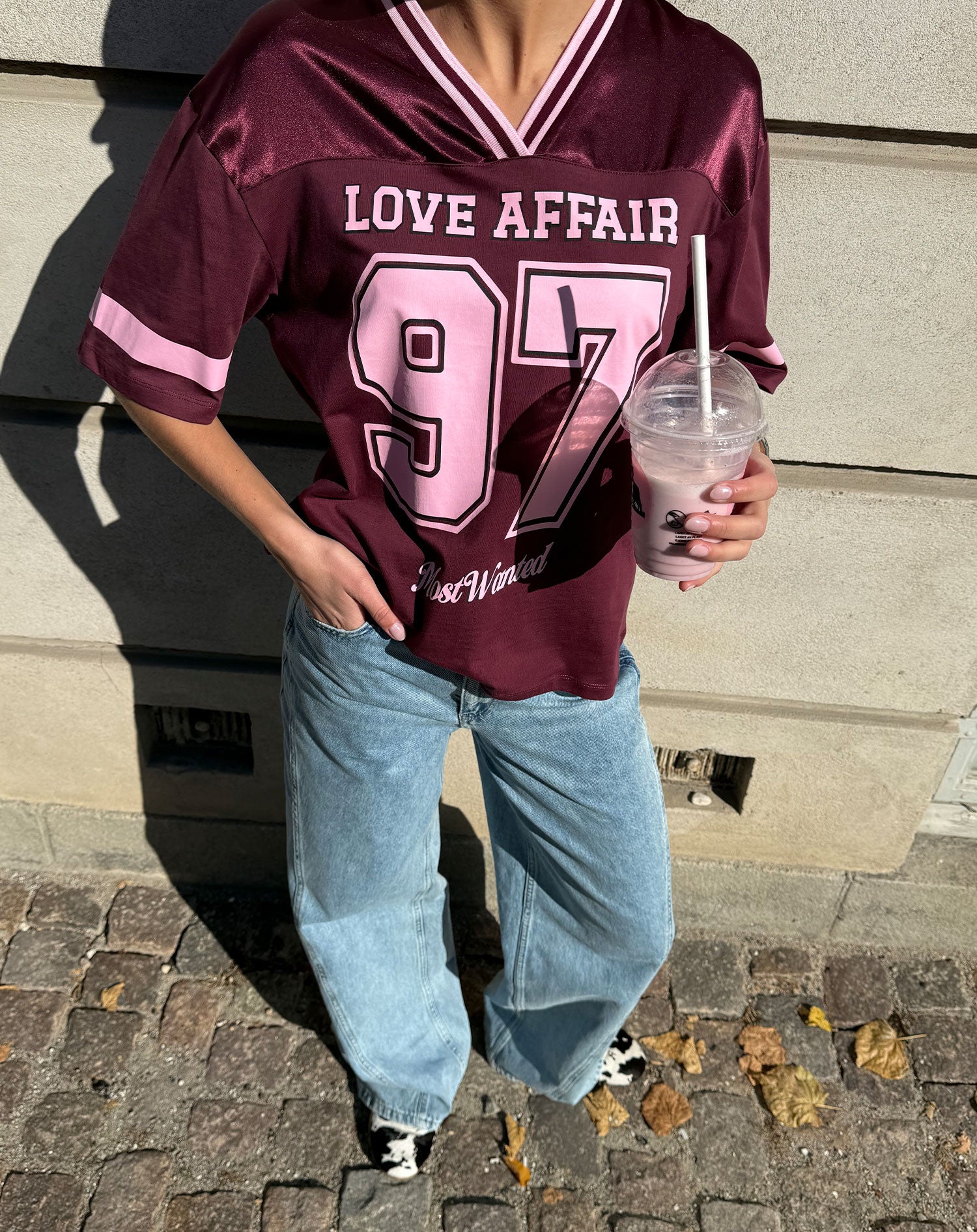 LOVE AFFAIR SPORTS TEE BURGUNDY
