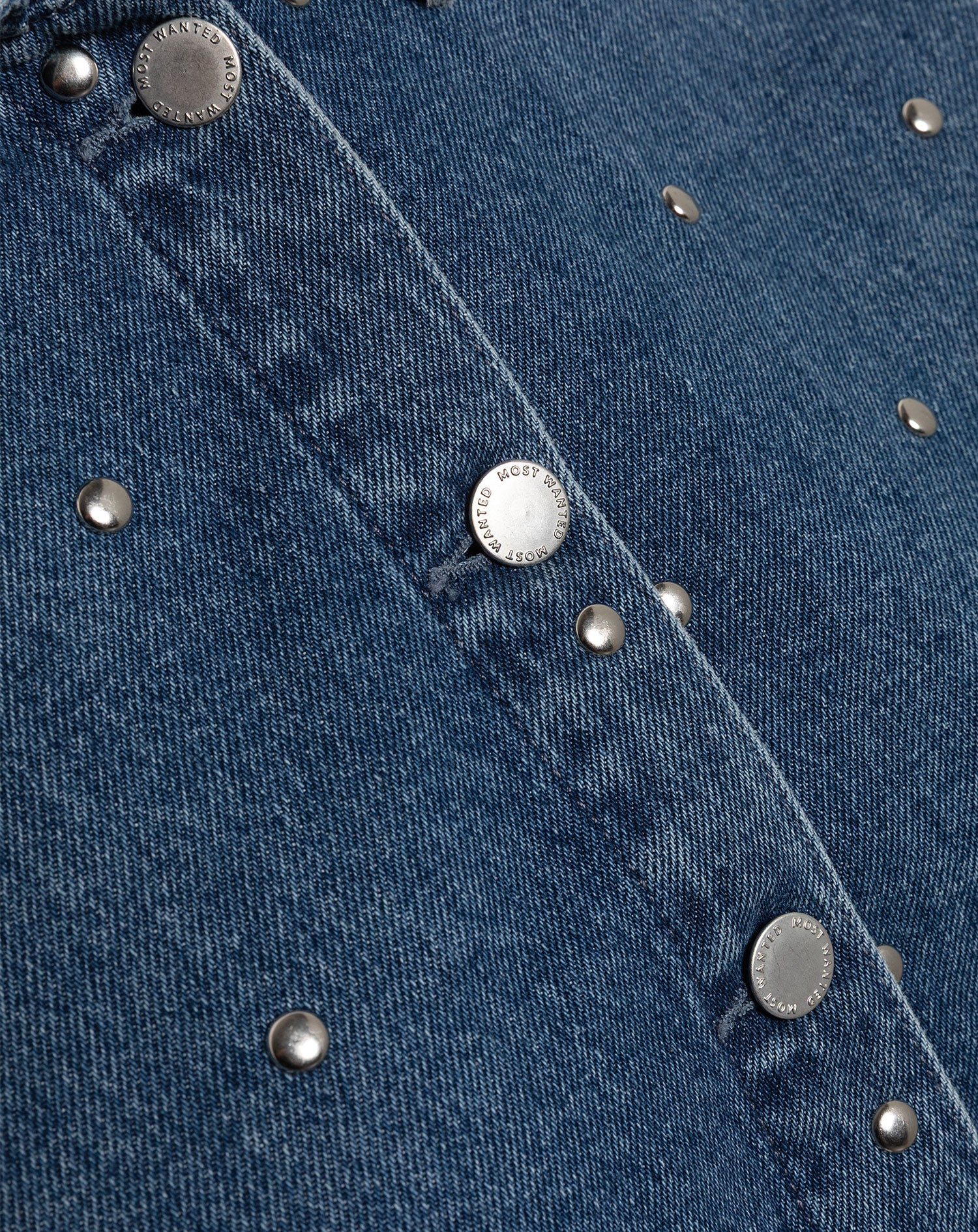 BIG STUD DENIM JACKET BLAUW