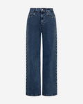 HEART STUD COMFORT WIDE LEG JEANS BLAUW