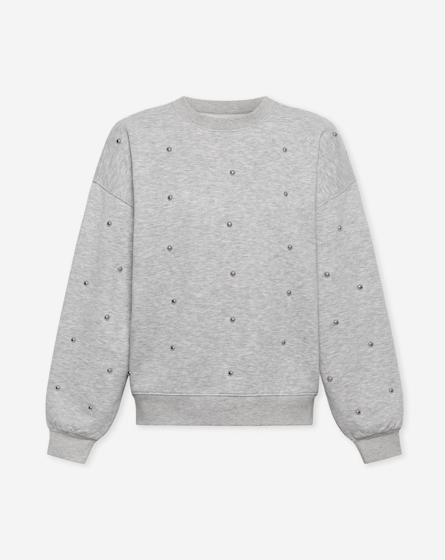 BOLD STUDS SWEATER LIGHT GREY MELANGE