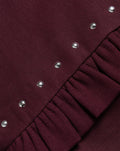 RUFFLE STUDS SWEATER DONKER BURGUNDY