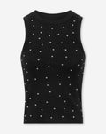 ALLOVER STUDS RACERBACK TOP ZWART