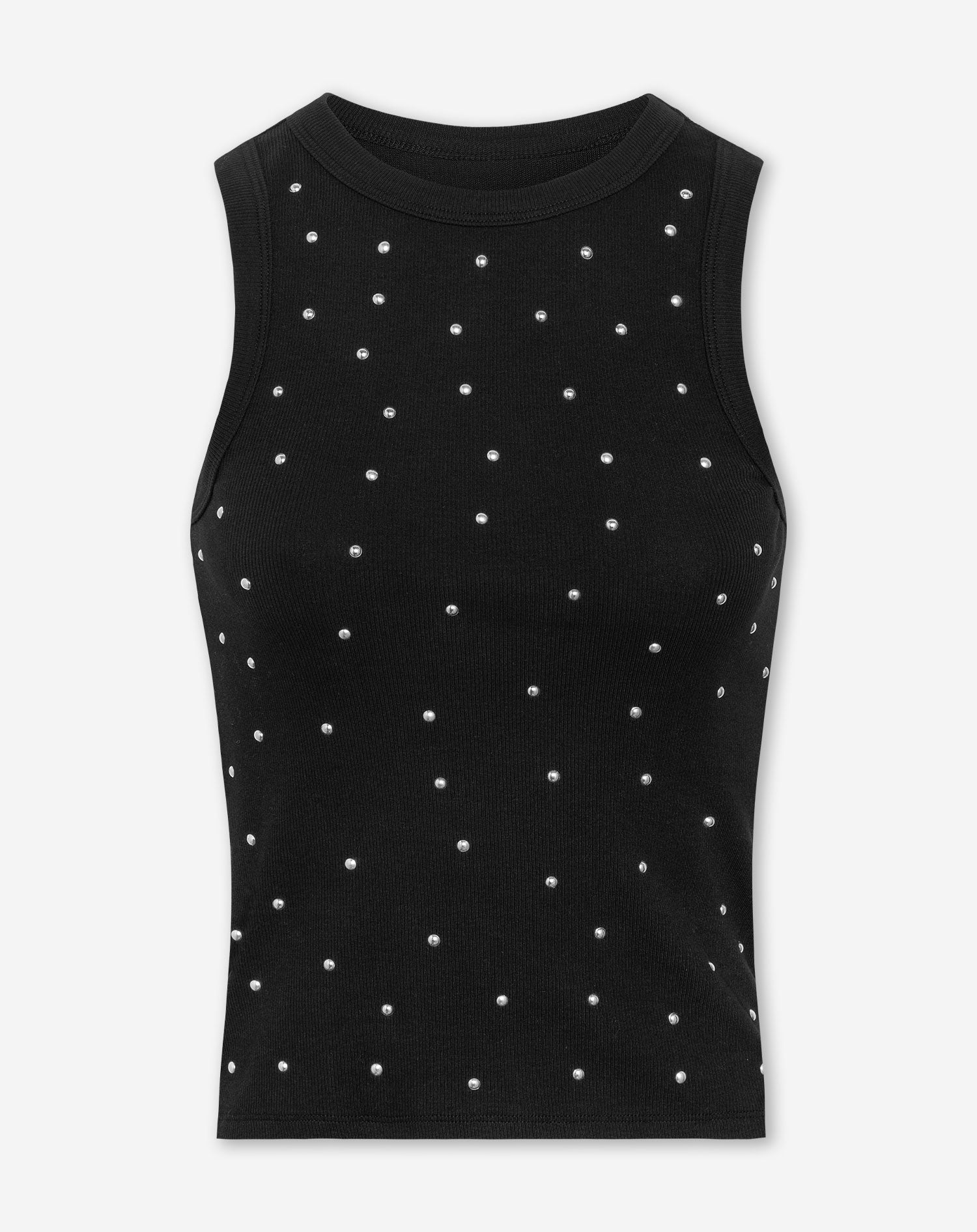 ALLOVER STUDS RACERBACK TOP ZWART