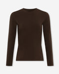 BASIC LONG SLEEVE FITTED TOP BROWN