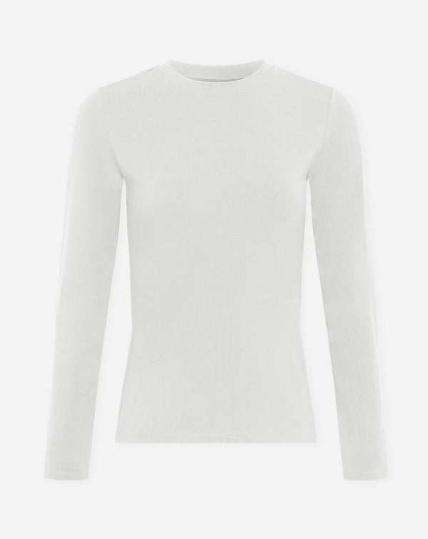 BASIC LONG SLEEVE FITTED TOP CREAM