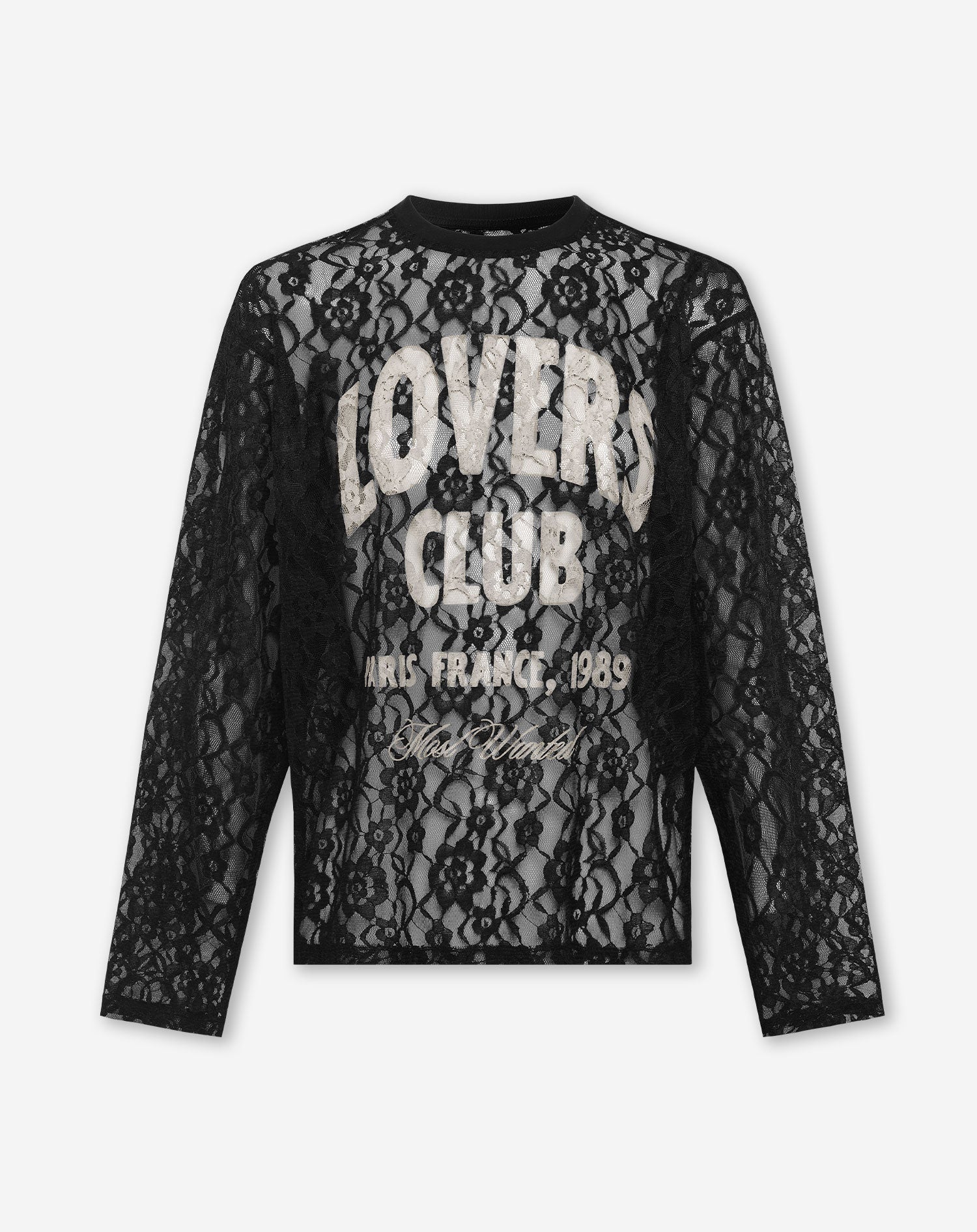 LOVERS CLUB LACE LONG SLEEVE TEE BLACK