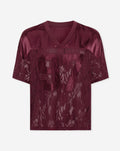 97 SATIN LACE OVERSIZED TEE DONKER BURGUNDY