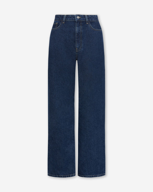 NORE WIDE LEG JEANS DONKERBLAUW