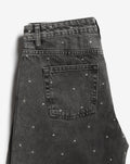 ALLOVER STUD WIDE LEG JEANS GREY
