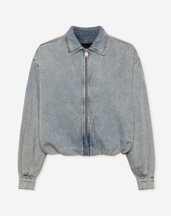 LOTTE BUBBLE HEM JACKET VINTAGE BLAUW