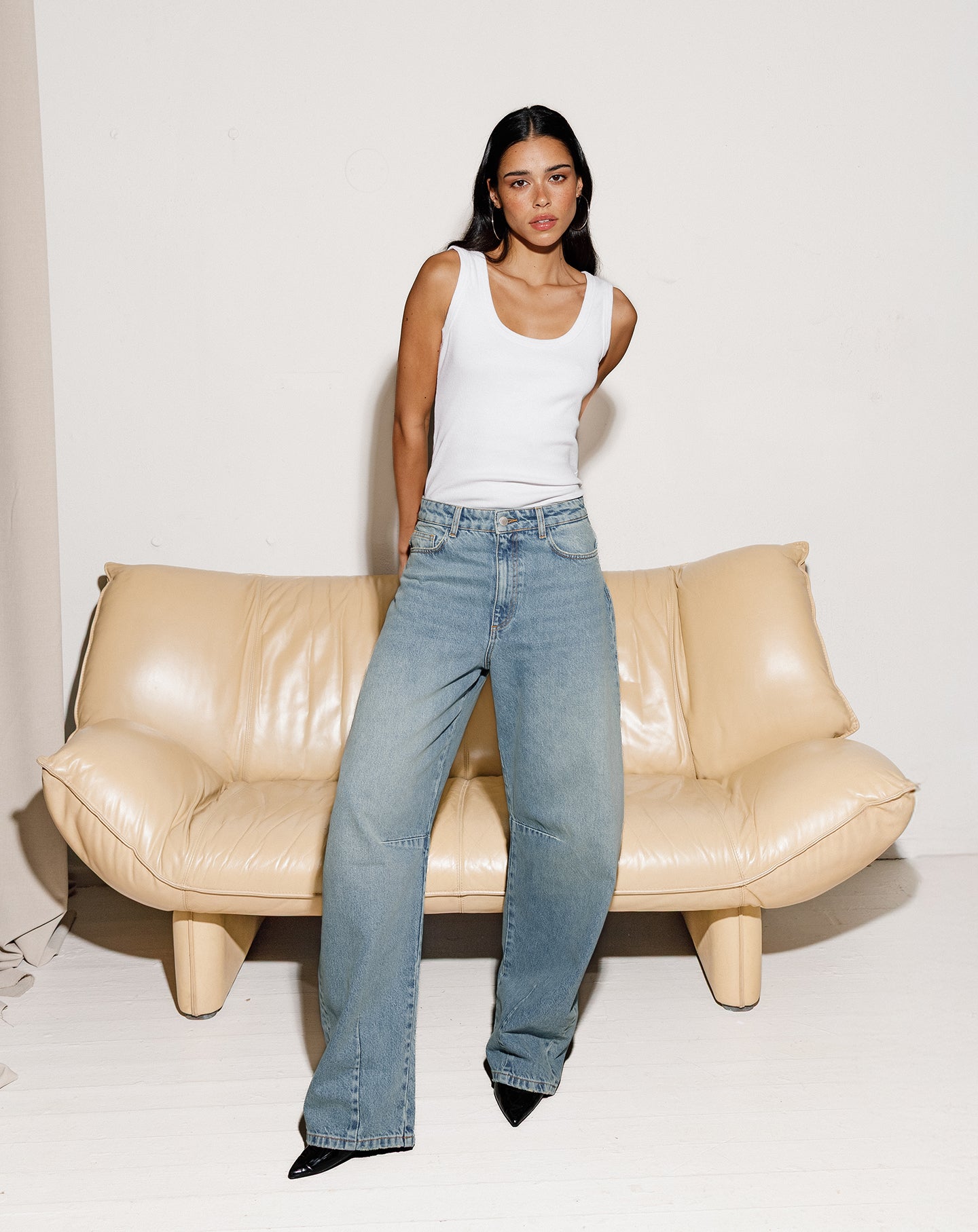 BARREL LEG JEANS BLAUW