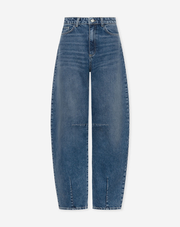 BARREL LEG JEANS DARK BLUE