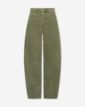 BARREL LEG JEANS DARK OLIVE GREEN