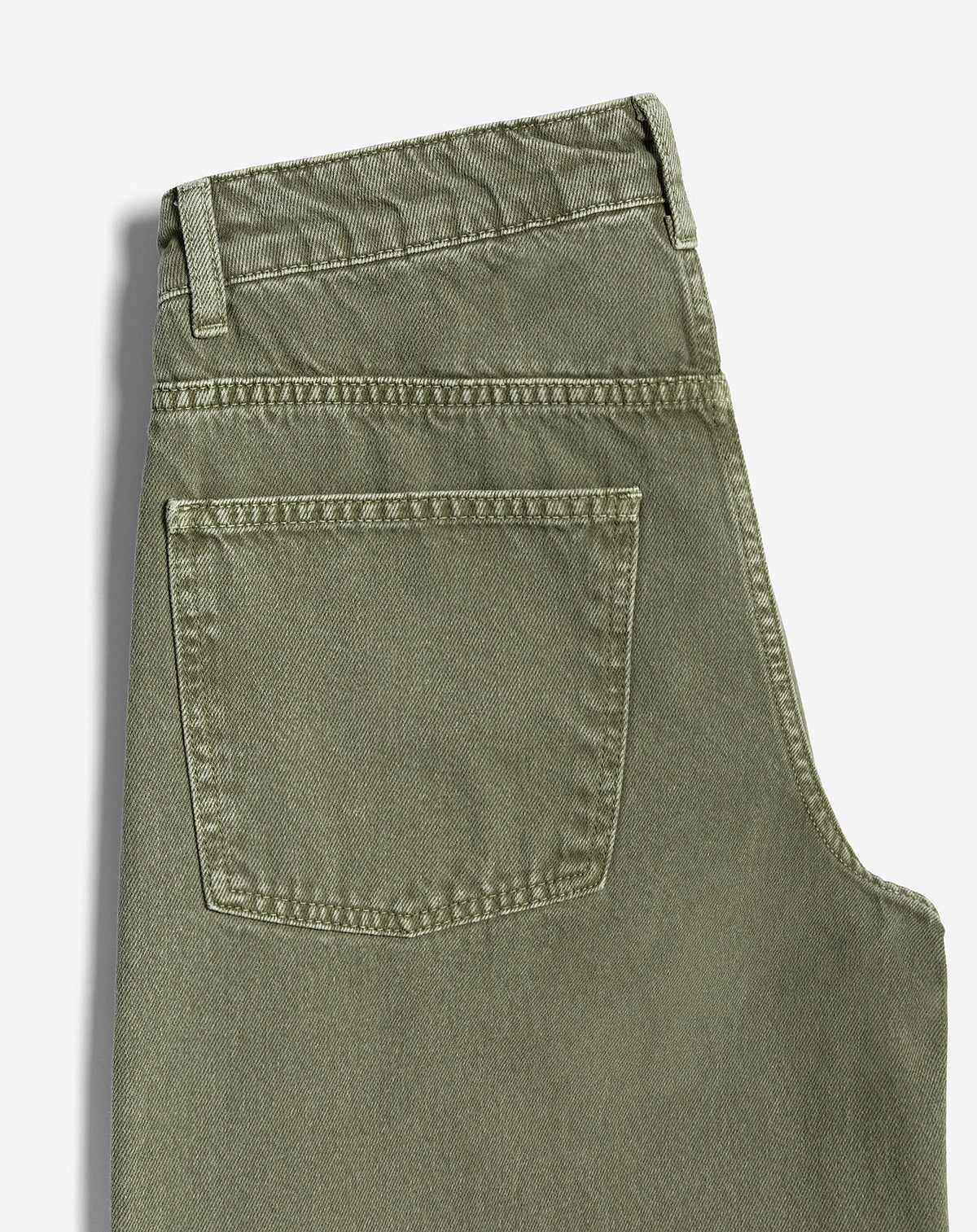 BARREL LEG JEANS DARK OLIVE GREEN