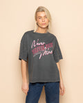 FOREVER YOURS STUD SLEEVE TEE ACID GREY