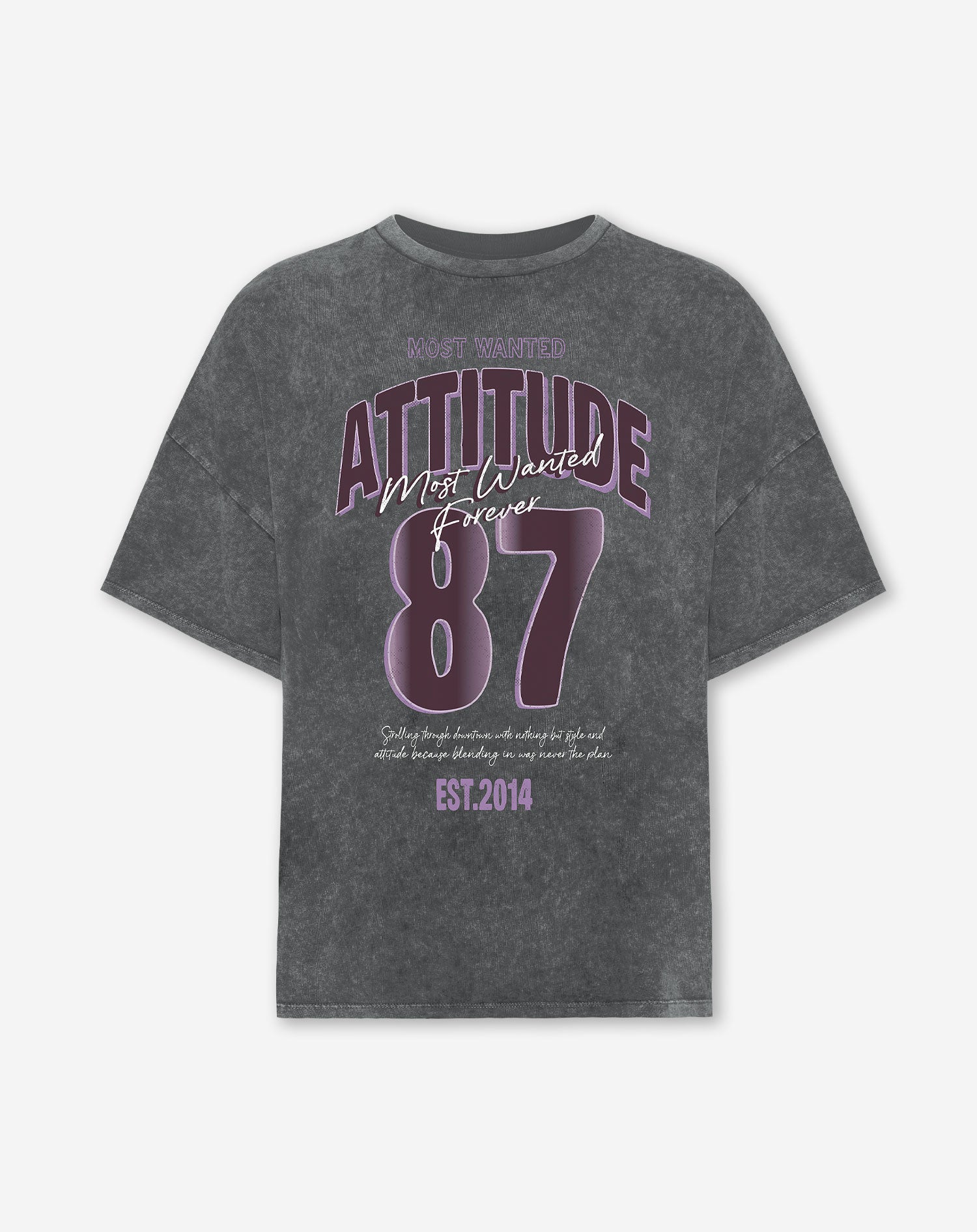 ATTITUDE OVERSIZED TEE ACID GREY