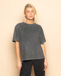 BOLD STUDS SLEEVE OVERSIZED TEE ACID GRIJS