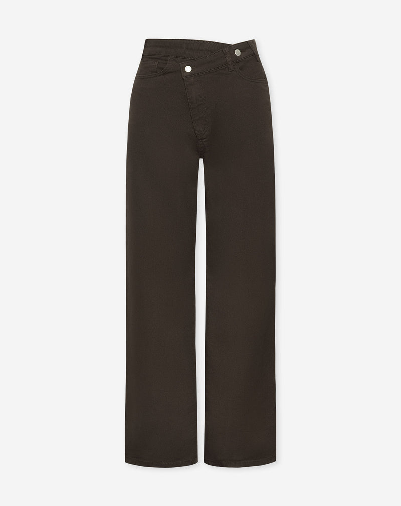 ELVY CROSSOVER WIDE LEG JEANS BROWN