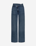ELVY CROSSOVER WIDE LEG JEANS DONKERBLAUW