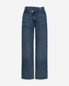 ELVY CROSSOVER WIDE LEG JEANS DONKERBLAUW