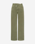 ELVY CROSSOVER WIDE LEG JEANS OLIVE