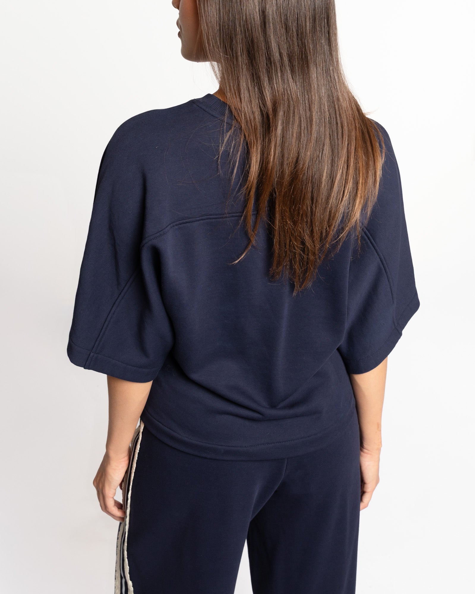 WIDE SLEEVE SWEAT TOP NAVY