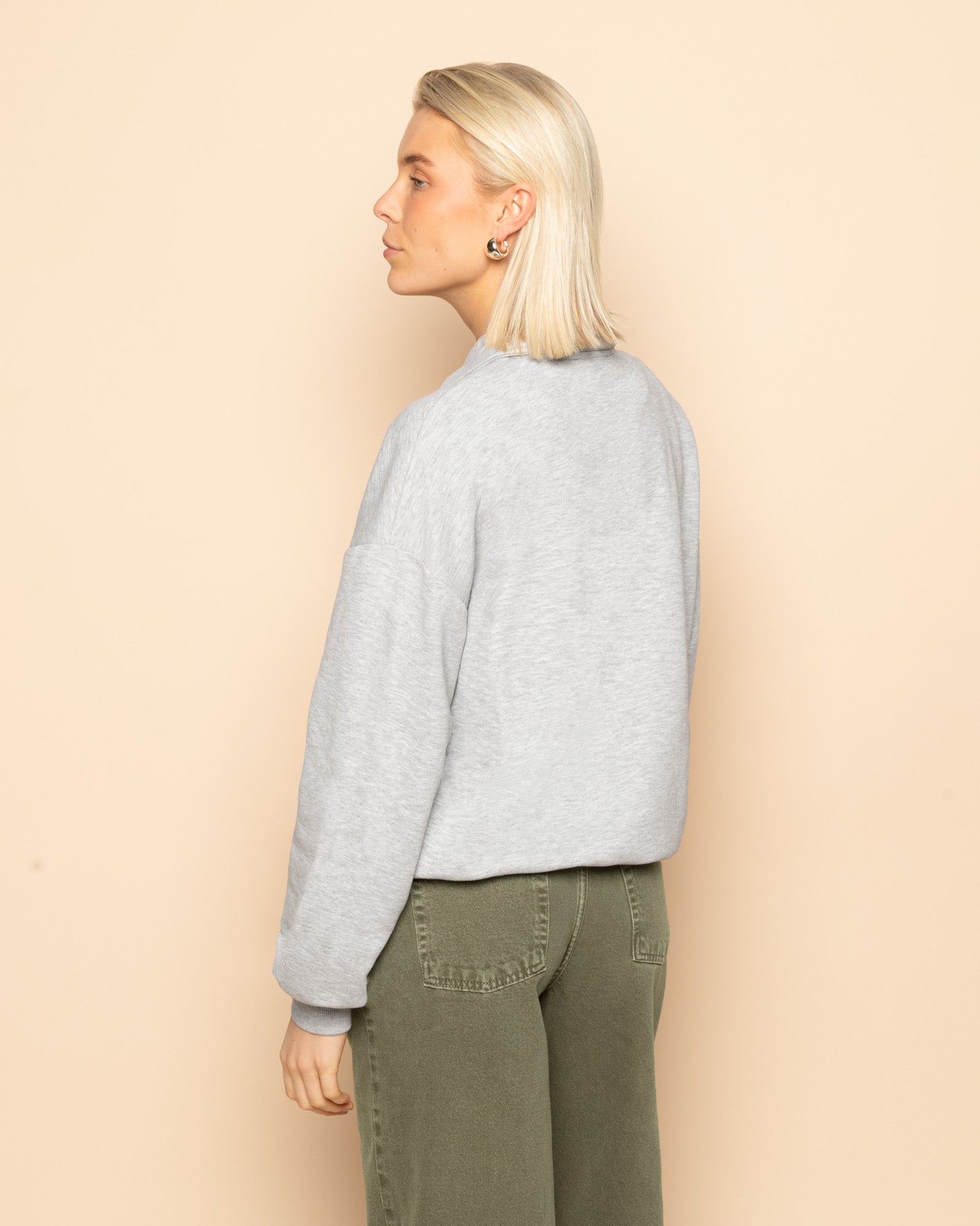 POLO SWEATER GRIJS MELANGE