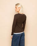 CONTRAST BINDING LONG SLEEVE TOP BRUIN