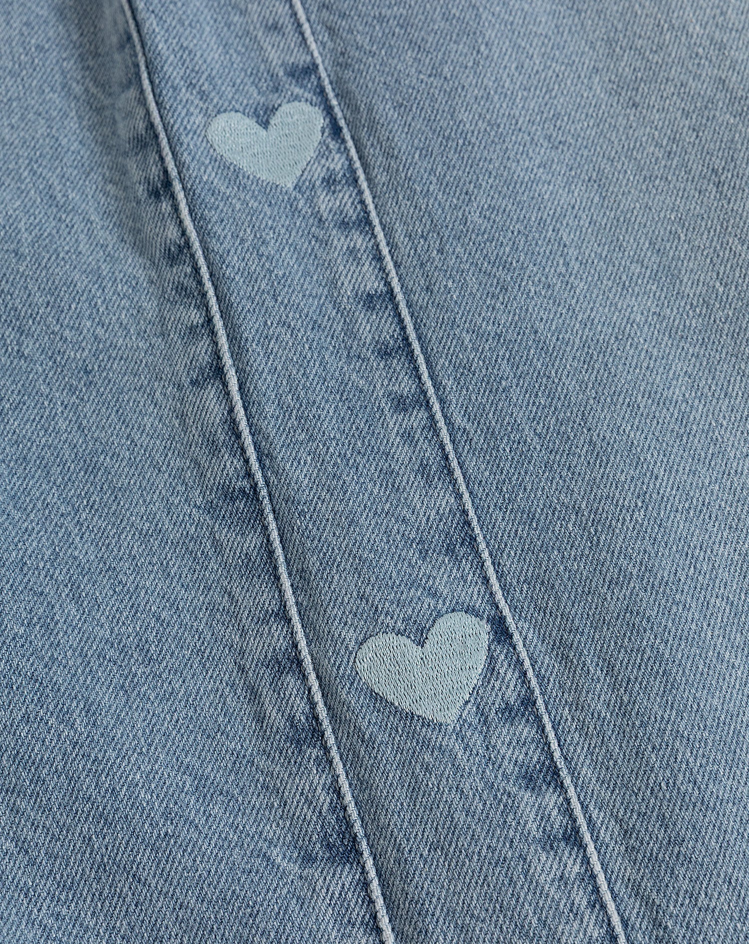 SIDE HEART WIDE LEG JEANS BLAUW