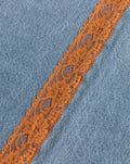 LACE TAPE WIDE LEG JEANS ORANGE