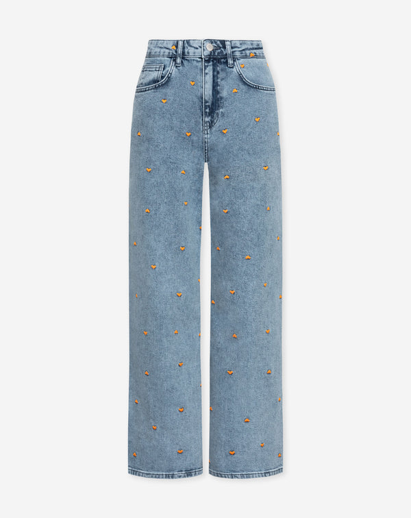 HEART COMFORT WIDE LEG JEANS ORANJE
