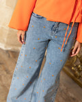 HEART COMFORT WIDE LEG JEANS ORANJE