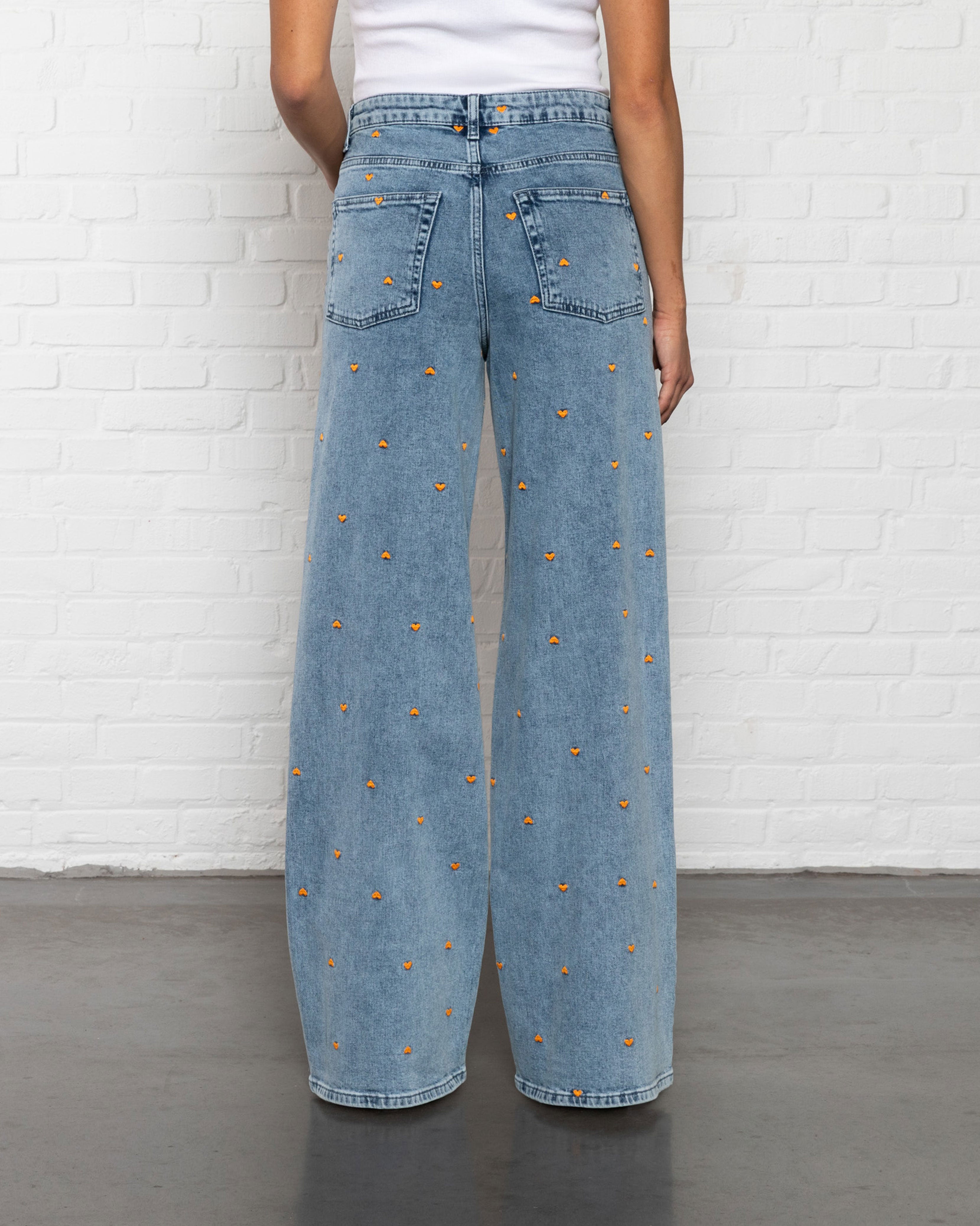 HEART COMFORT WIDE LEG JEANS ORANJE