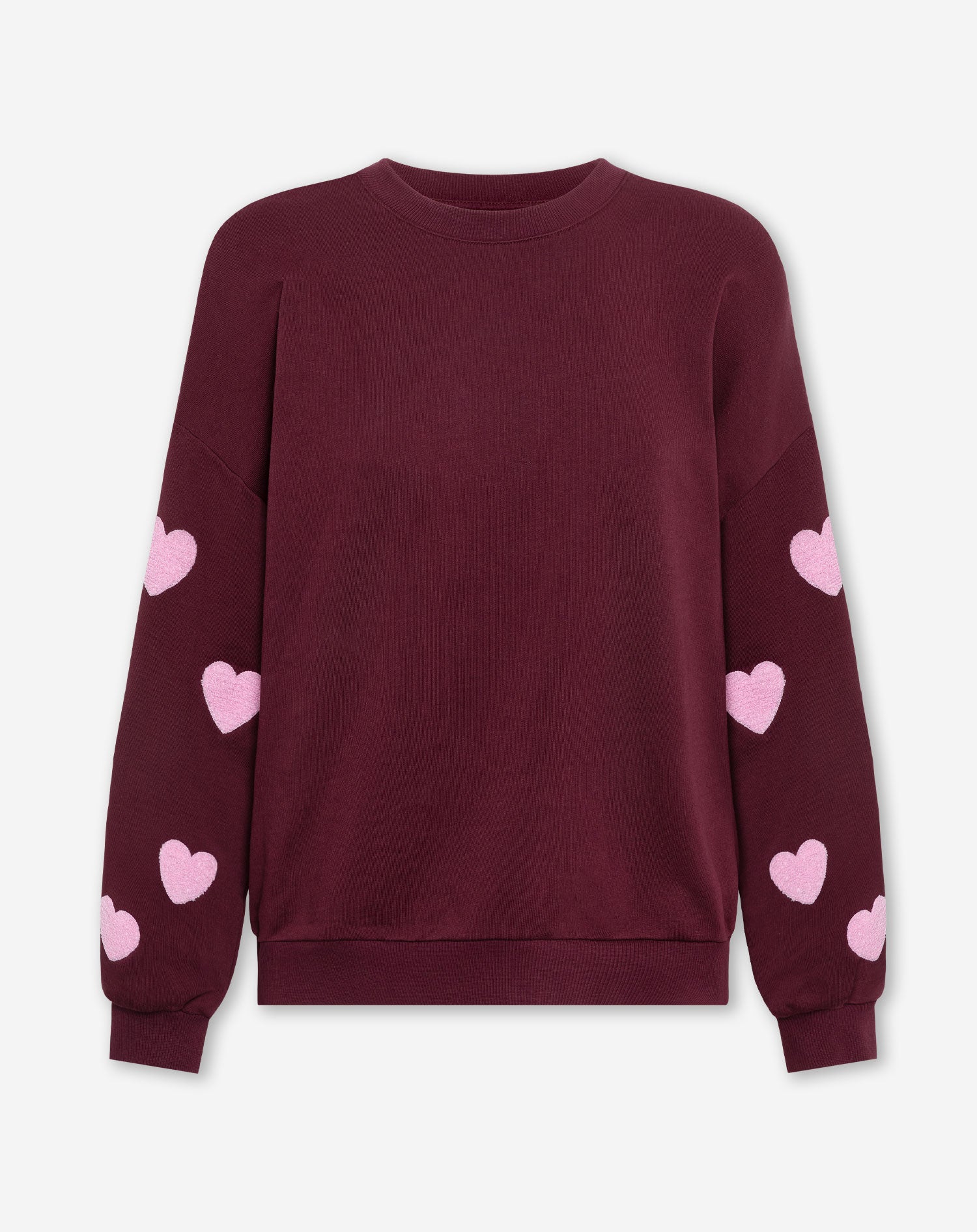 HEART TOWELING SWEATER BURGUNDY