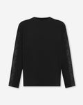 LACE INSERT LONG SLEEVE TEE ZWART