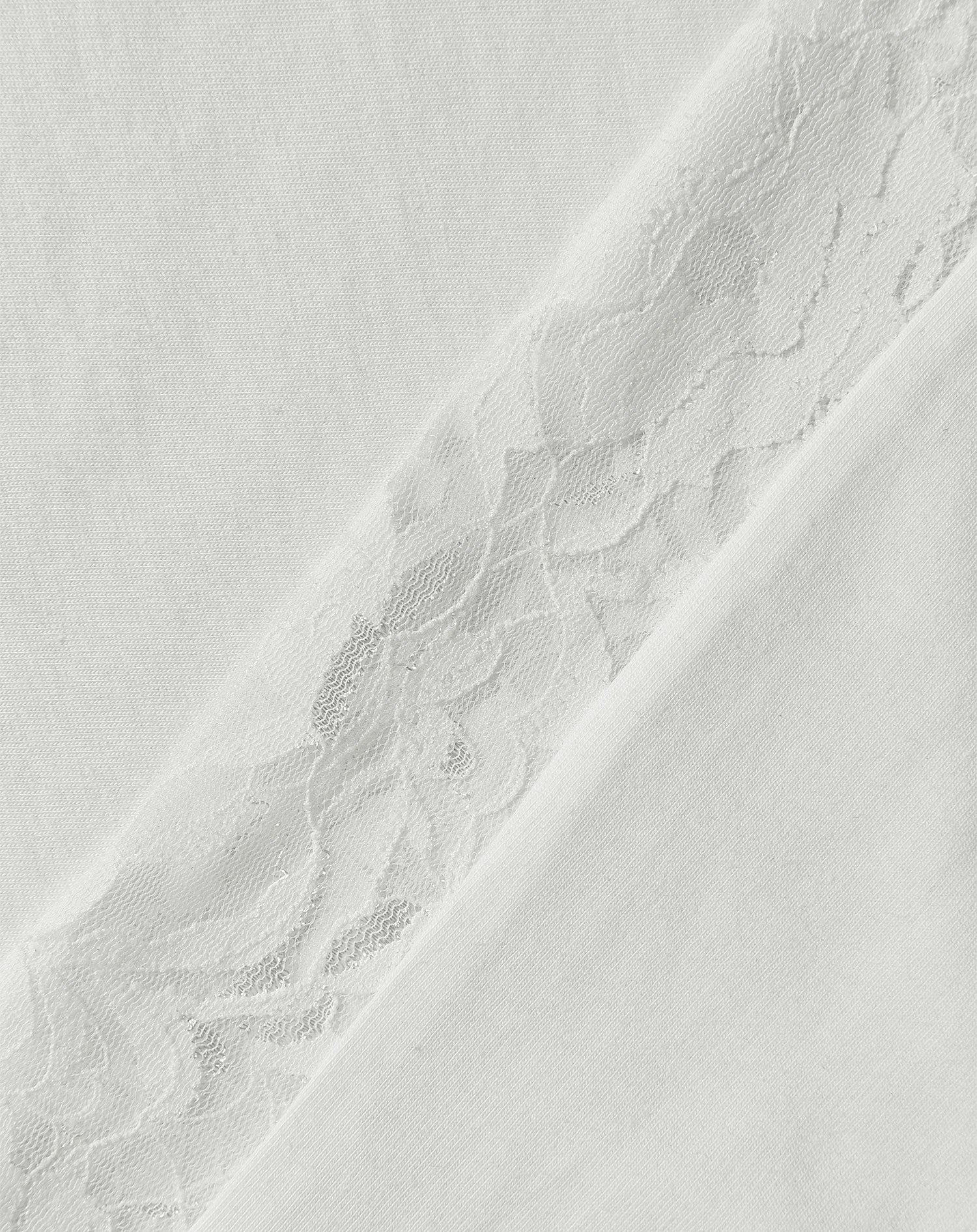 LACE INSERT LONG SLEEVE TEE CRÈME