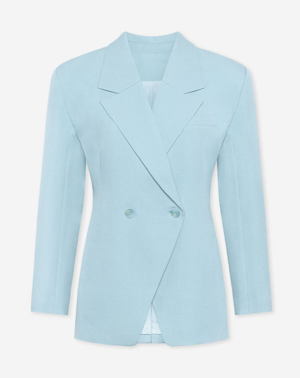 LORNA OVERSIZED CINCHED BLAZER BLAUW