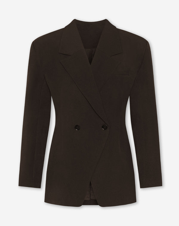 LORNA OVERSIZED CINCHED BLAZER BRUIN