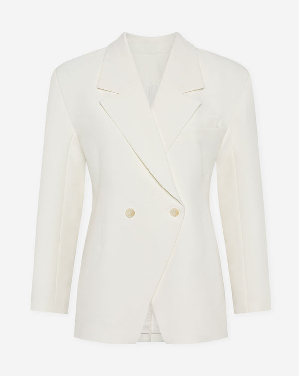 LORNA OVERSIZED CINCHED BLAZER CRÈME