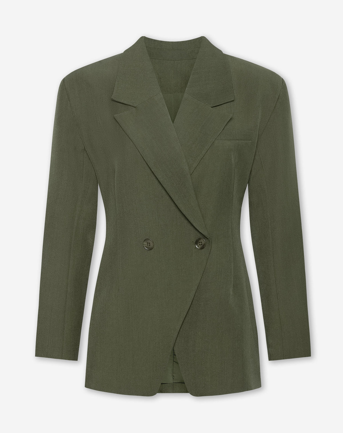 LORNA OVERSIZED CINCHED BLAZER OLIVE GREEN