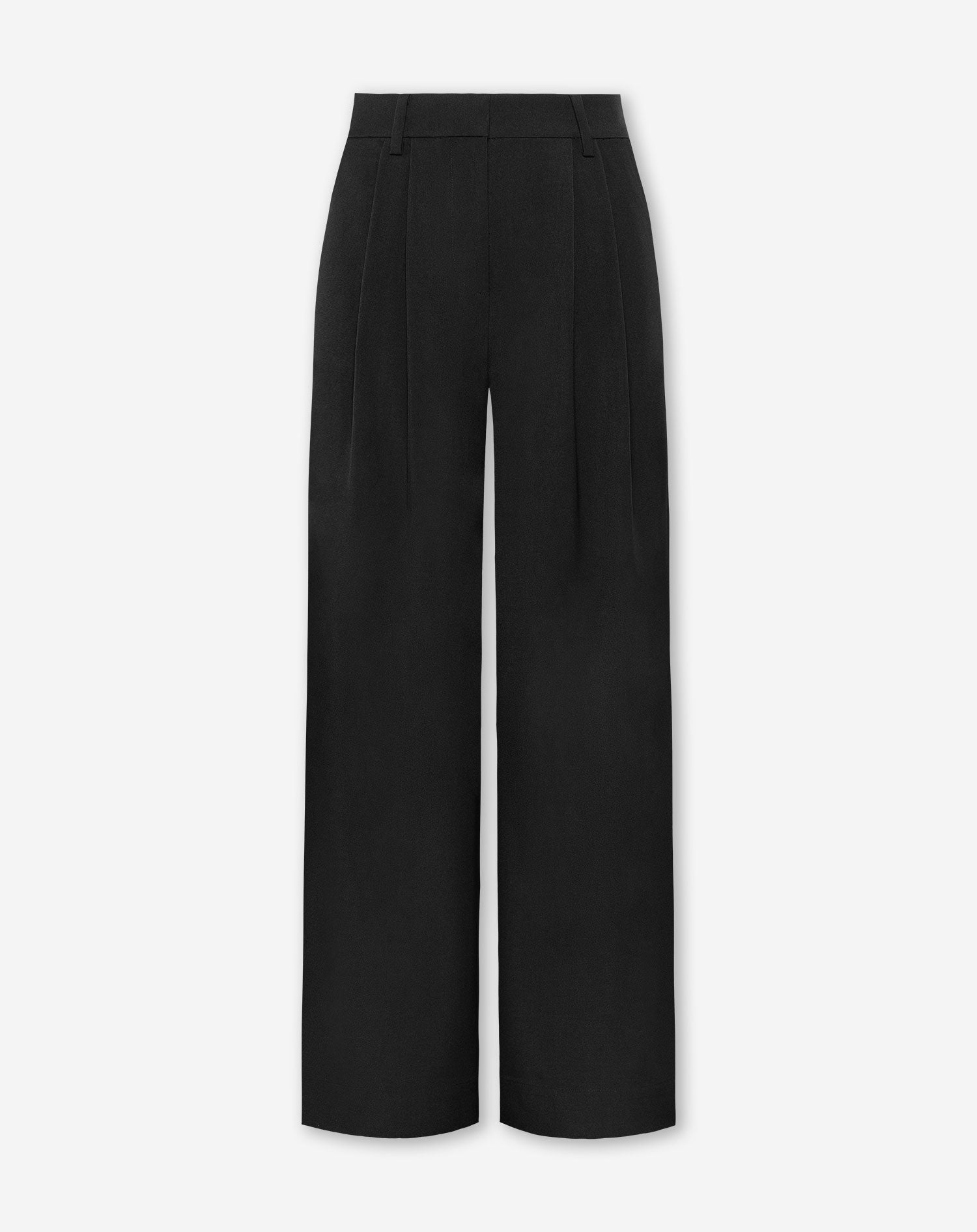 LORNA PLEATED WIDE LEG PANTALON ZWART
