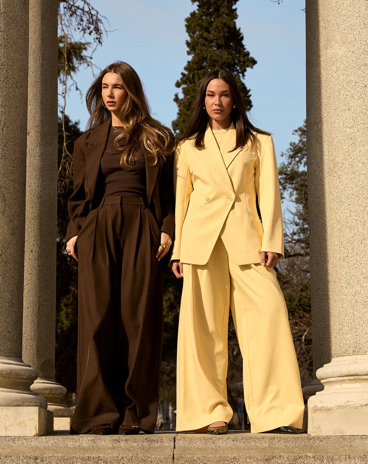 LORNA PLEATED WIDE LEG PANTALON BOTERGEEL