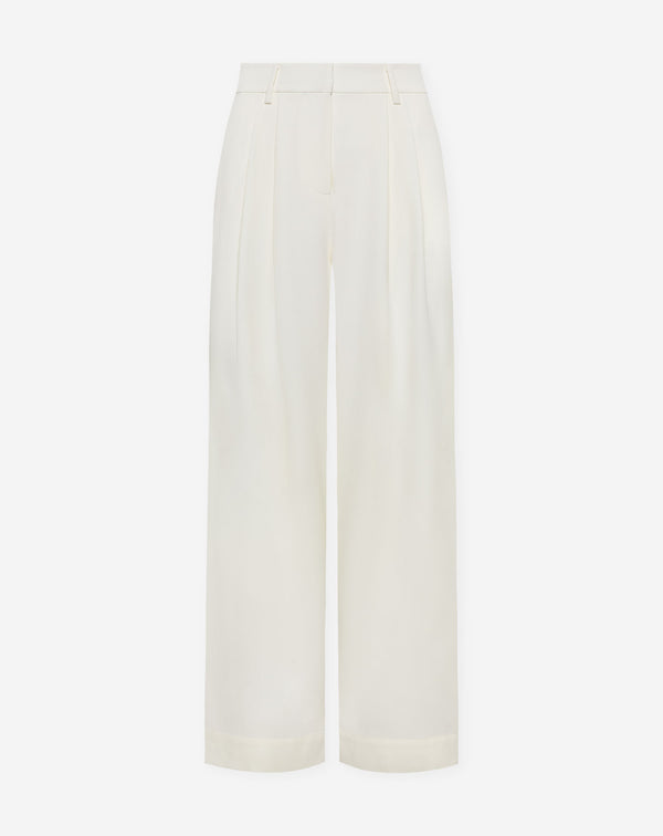 LORNA PLEATED WIDE LEG PANTALON CRÈME